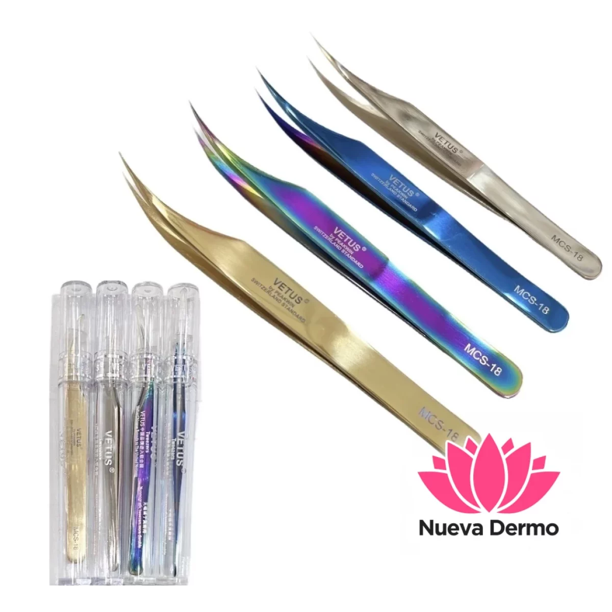 Pinzas para Pestañas X1 Cd: Vetus Mcs-18