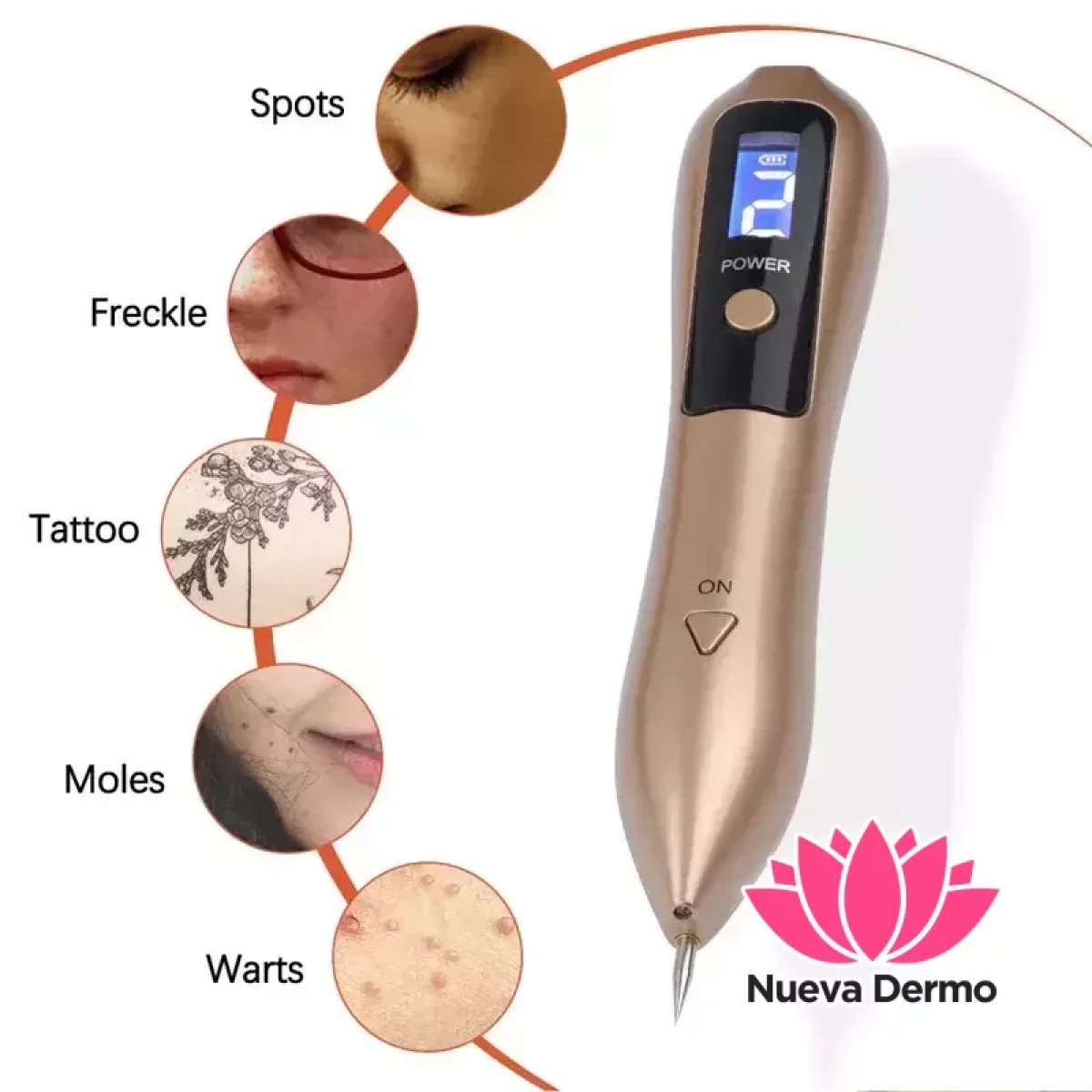 Plasma pen Pluma de Plasma con luz LED de 9 velocidades eliminador de manchas oscuras MG-235 9档点痣笔 金.银.白.玫瑰金 6649654163422