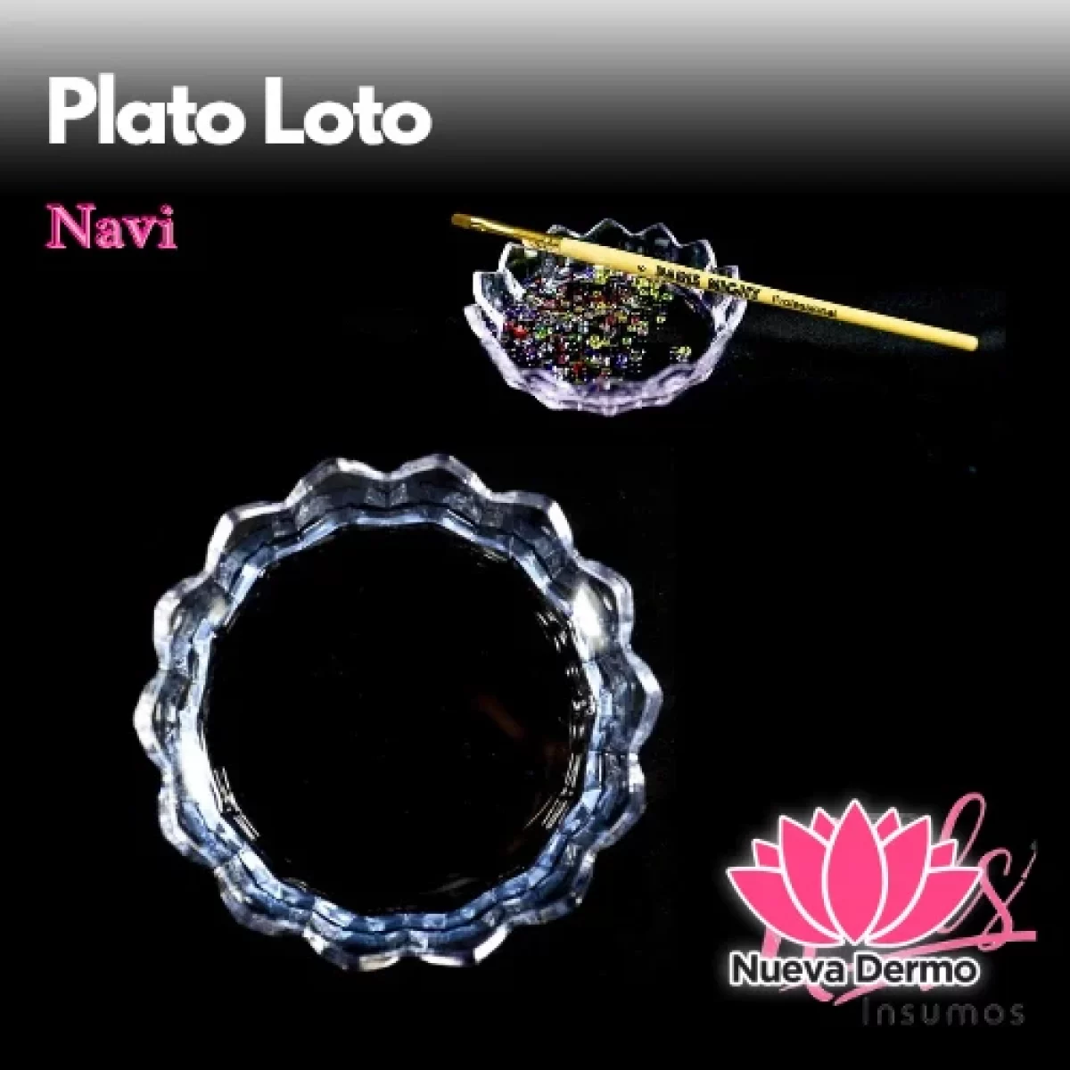 Plato Loto - Porta Strass y Pincel - PARÍS NIGHT