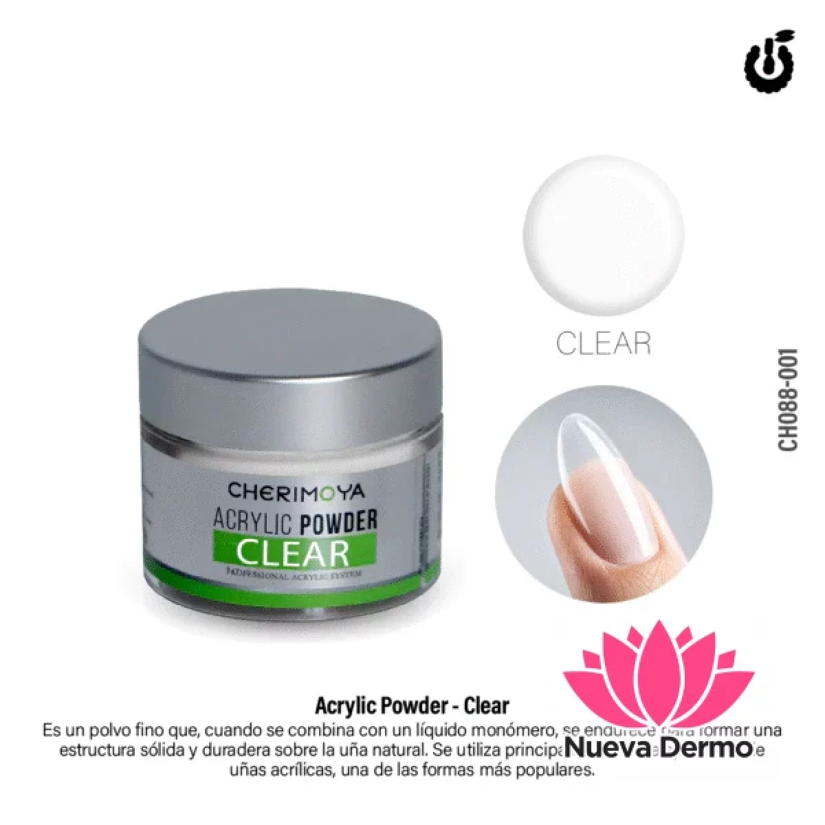 POLVO ACRILICO PREMIUN 30G CLAER CHERIMOYA CH088-001