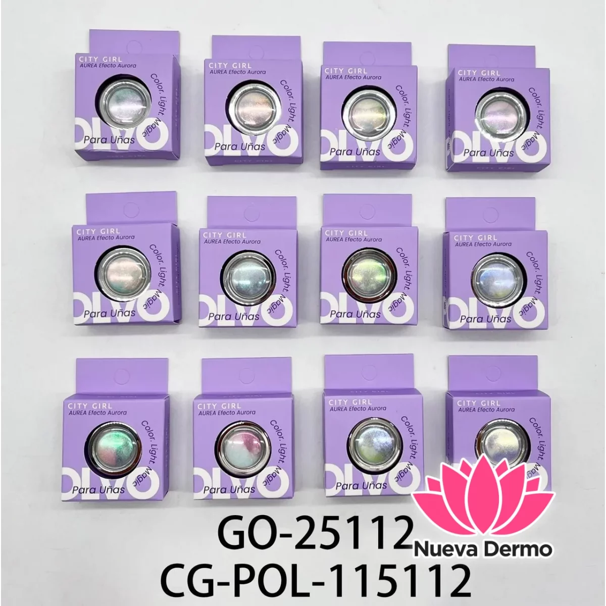 POLVO DE UÑAS EFECTO AURORA x2