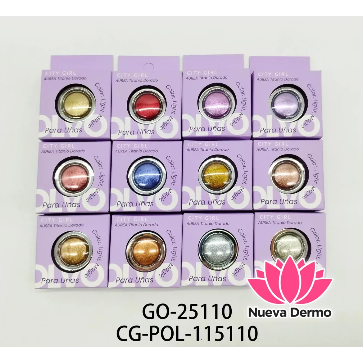 POLVO DE UÑAS x4