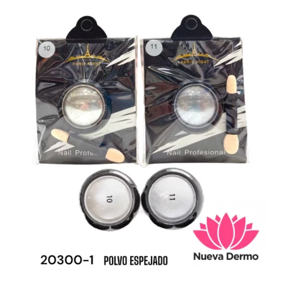 POLVO EFECTO ESPEJO PARA UÑAS VARIOS TONOS PARIS NIGHT CD： 20300-1