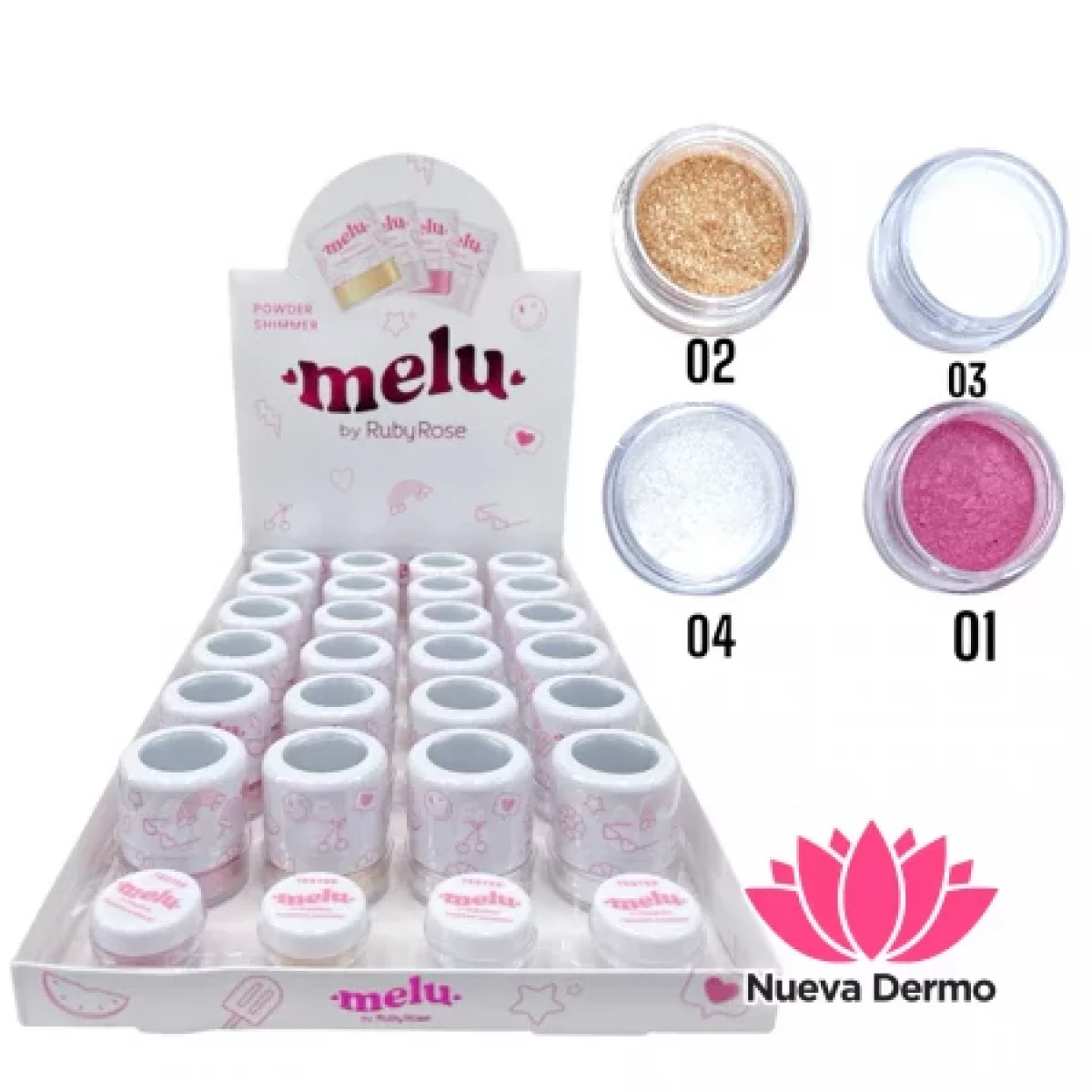 POLVO ILUMINADOR Y SOMBRA POWDER SHIMMER RUBY ROSE CD: RR-8410