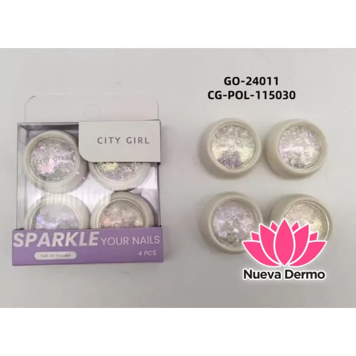 POLVO PARA UÑAS CITY GIRL – 4PCS