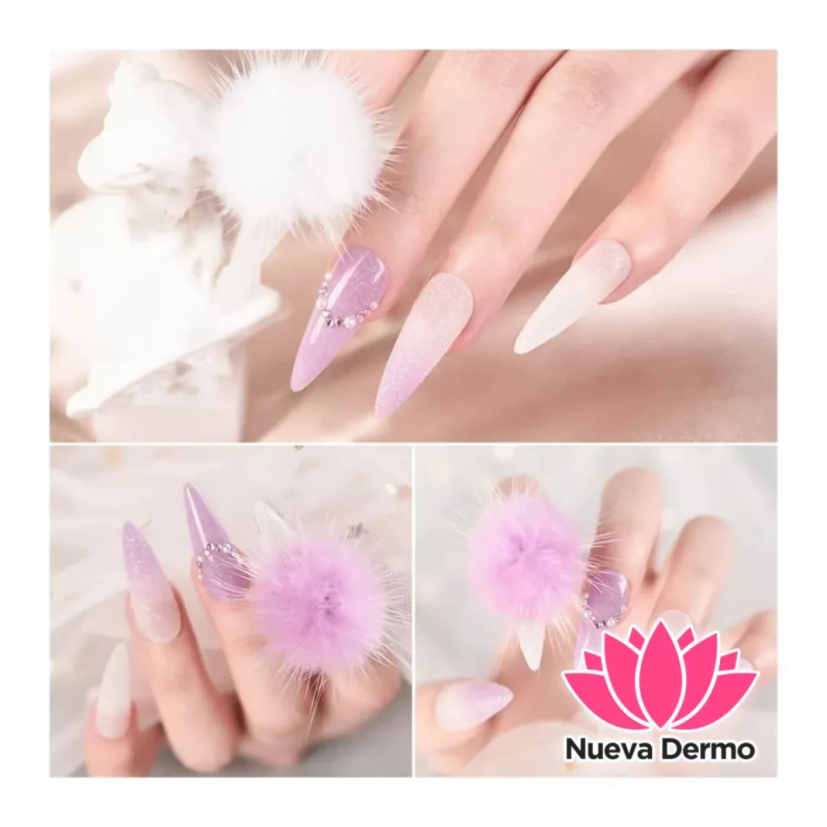Pompom para uñas x2u ( 3 colores)