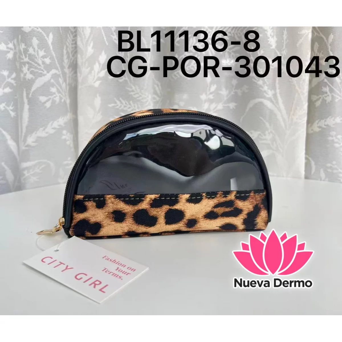 Porta Cosmeticos Semi Circular Animal Print- City Girl
