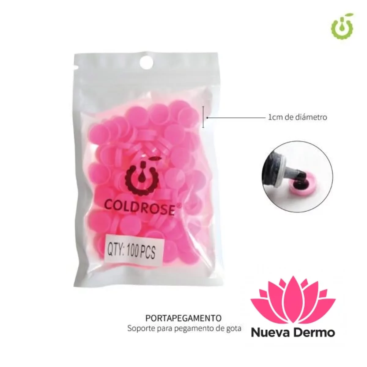 Portapegamento Cherimoya Recipiente 100U Rosa o Transparente