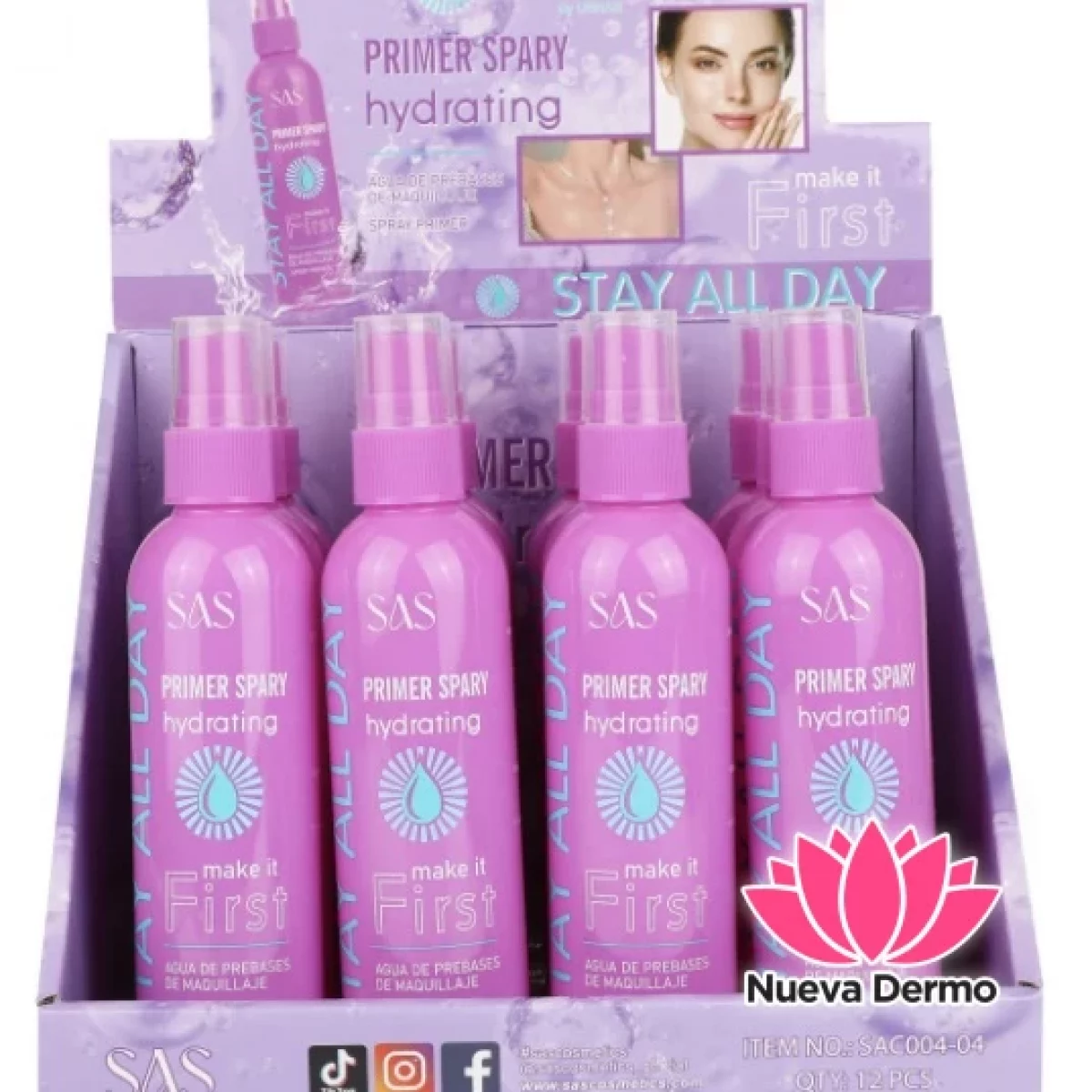 Primer Spray maquillaje 117ml hidratante SAS #sac004-04