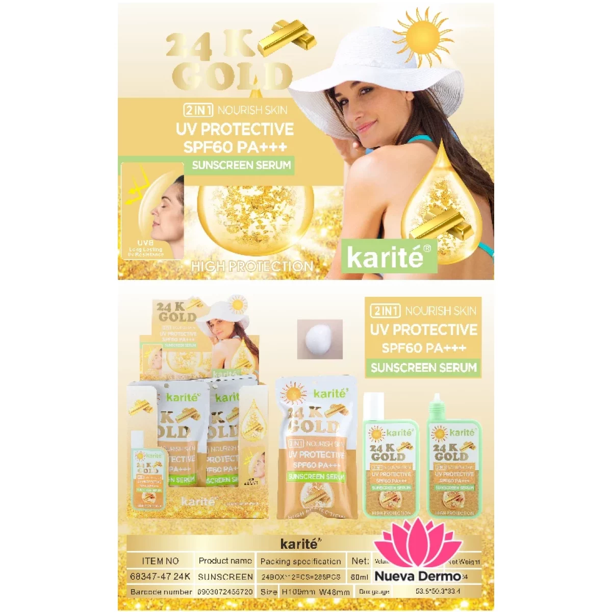 PROTECTOR SOLAR 24K GOLD SPF60 60ML 68347 24K