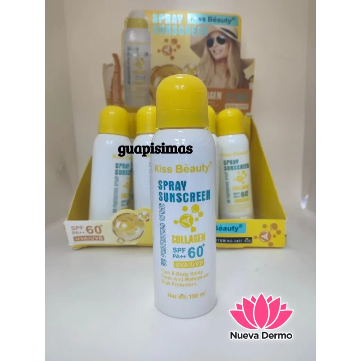 protector solar con colageno spray 60spf kiss beauty 150ML ka2457