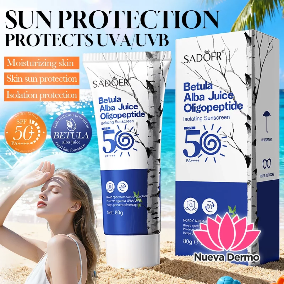 Protector Solar con Oligopéptidos y Savia de Abedul