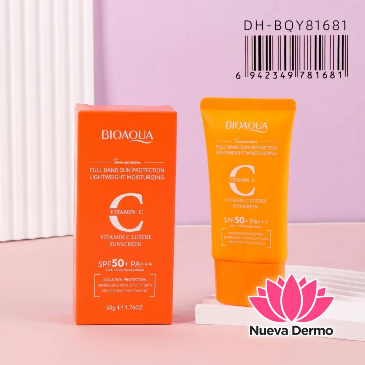 Protector Solar Facial con Vitamina C Lustre Sunscreen SPF50+ Dh-BQY81681/781681 Bioaqua