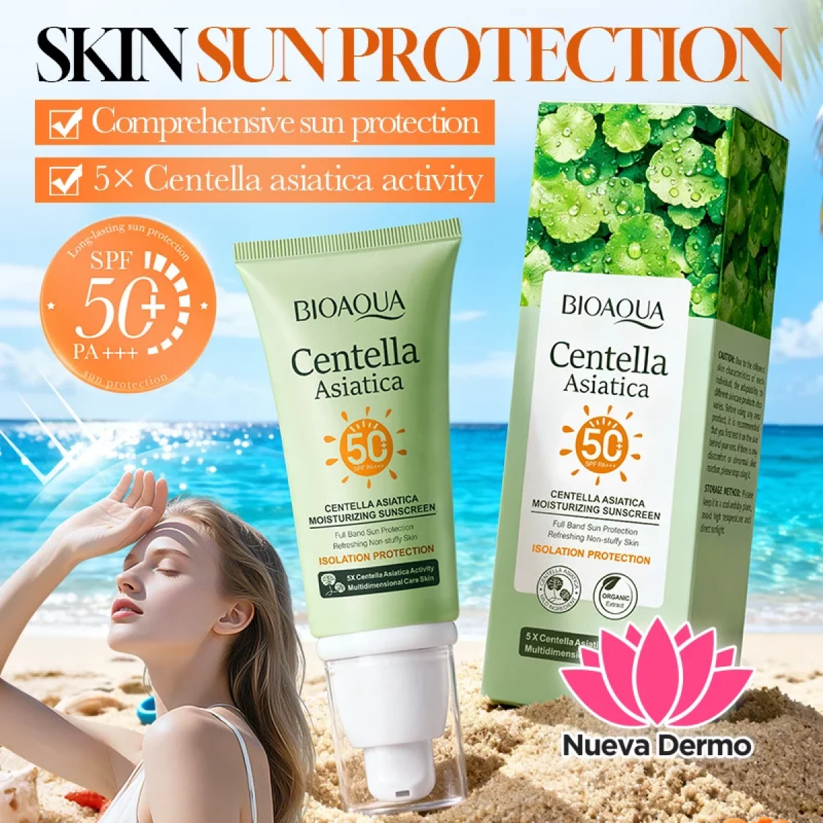 Protector Solar Facial Hidratante Centella Asiatica SPF50+Pa+++ 79978