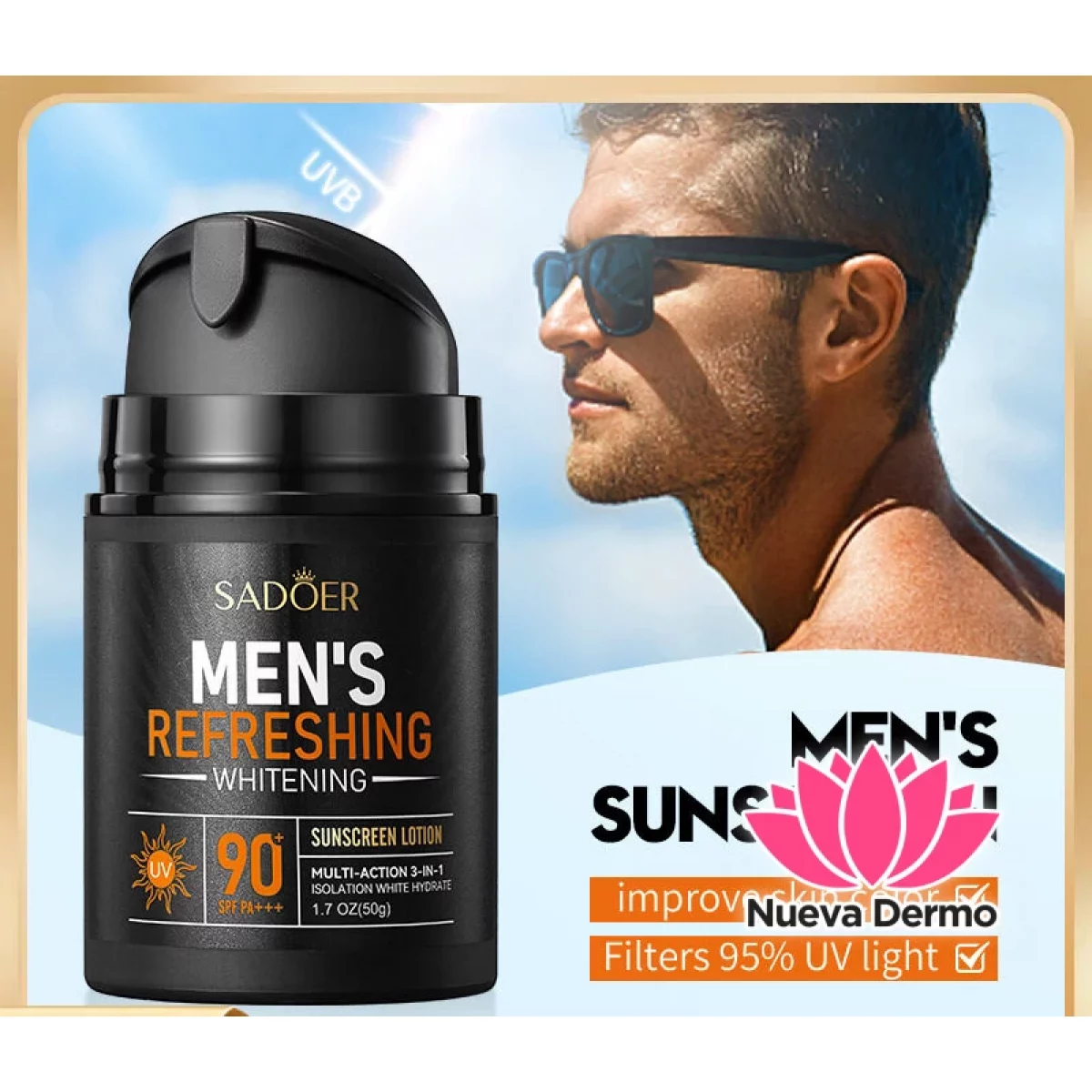 Protector Solar Hombre SPF90+ Pa+++