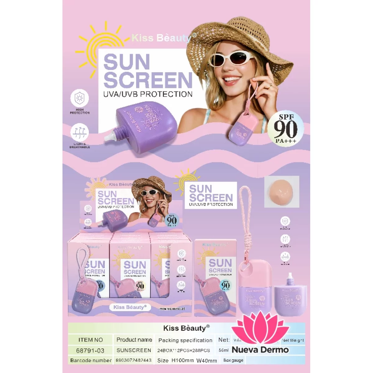 PROTECTOR SOLAR SUN SCREEN SPF90 55ML 68791