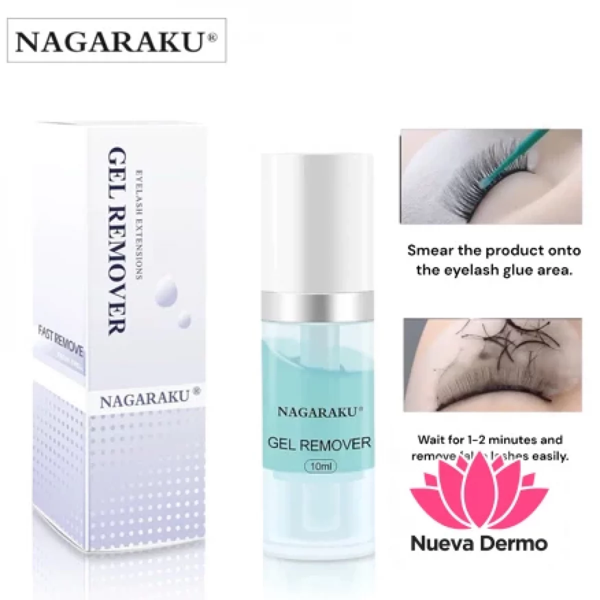 Removedor En Gel Para Pestañas Nagaraku 10ml