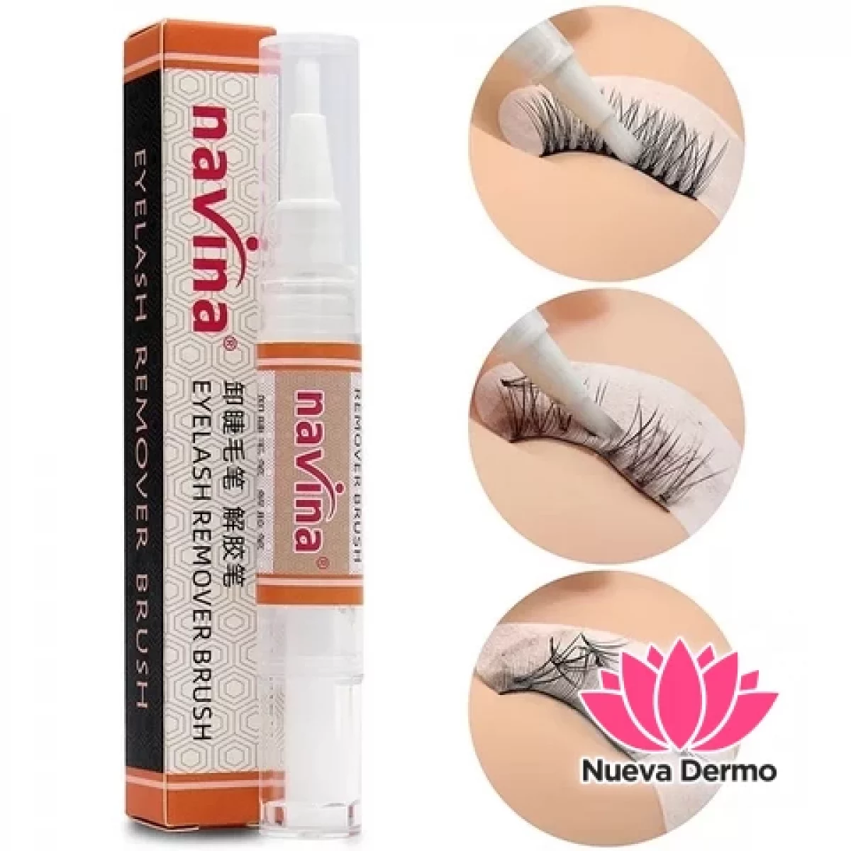 Removedor Navina con Pincel para Extensiones de Pestañas