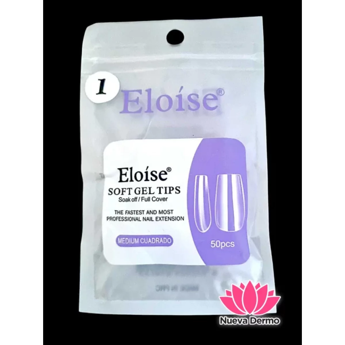 (REPUESTO) TIPS SOFT GEL MEDIUM CUADRADO X50 EN BOLSITA (010755) ELOISE