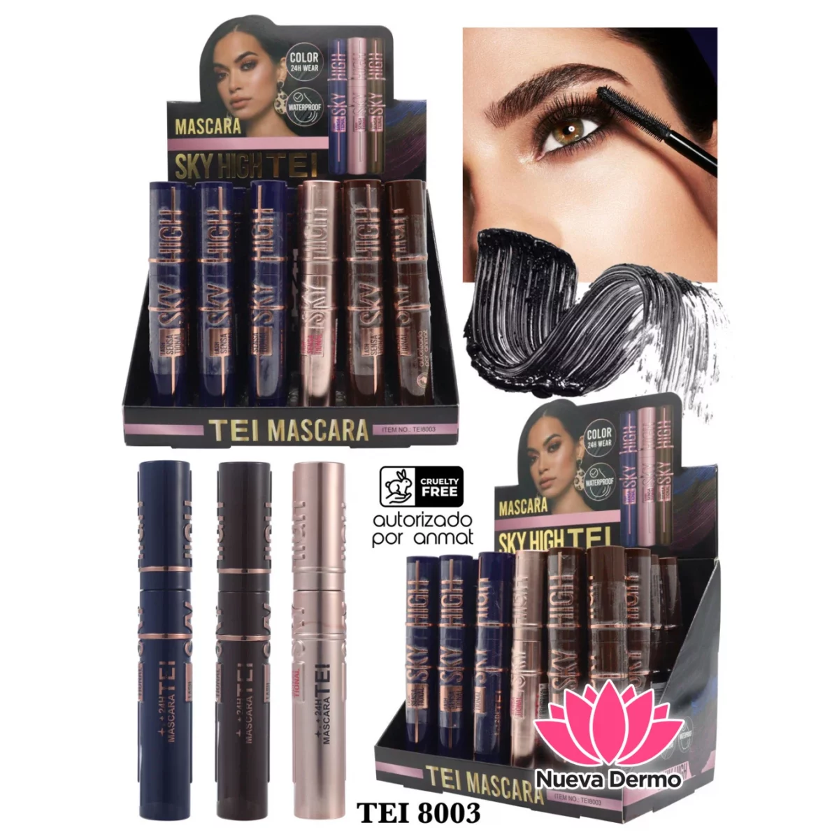 RIMEL MASCARA PESTAÑAS COLOR CD: TEI 8003