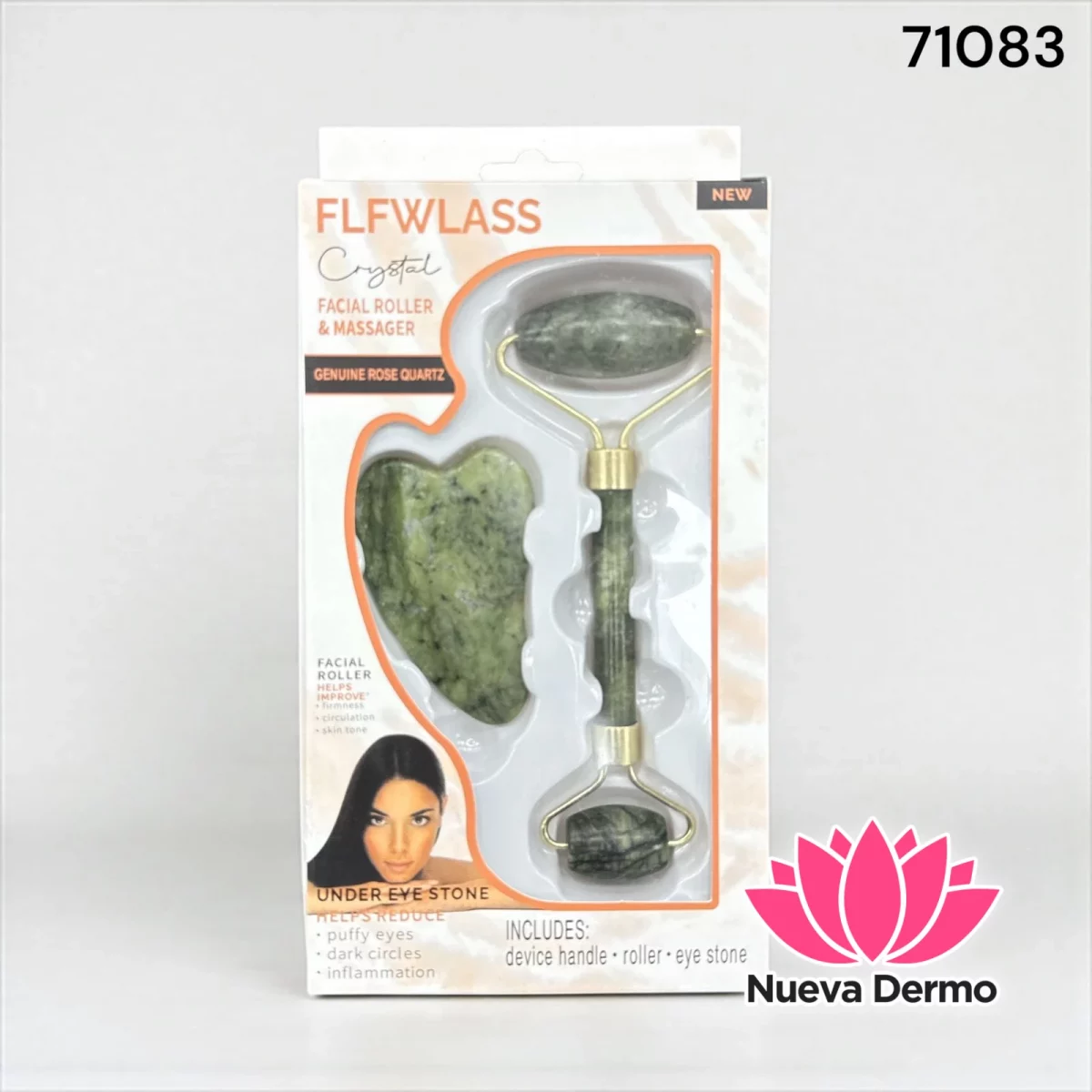 Rodillo Jade Roller Con Gua Sha Masajeador Facial 71083