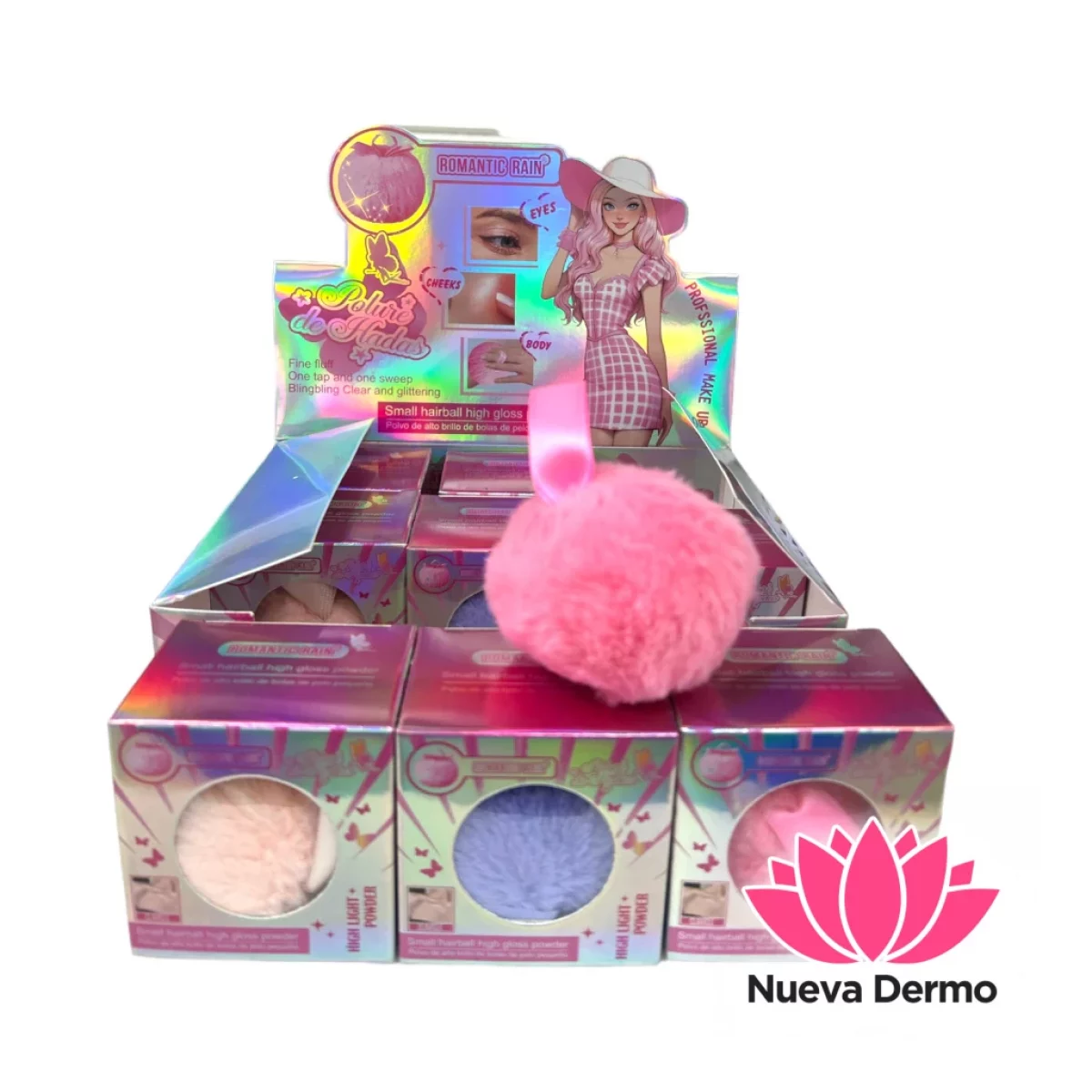 romantic rain pom pom polvo hadas con esponja r625 6985887917259