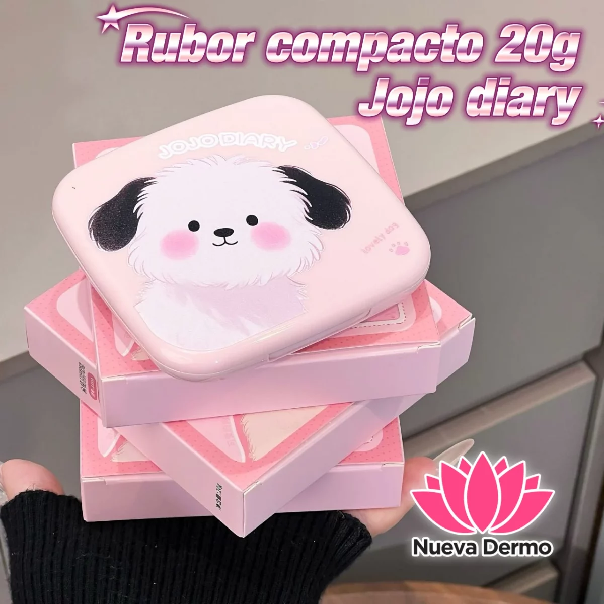 Rubor compacto 20g 6 tonos con esponja Jojo Diary #JUN-JJ351
