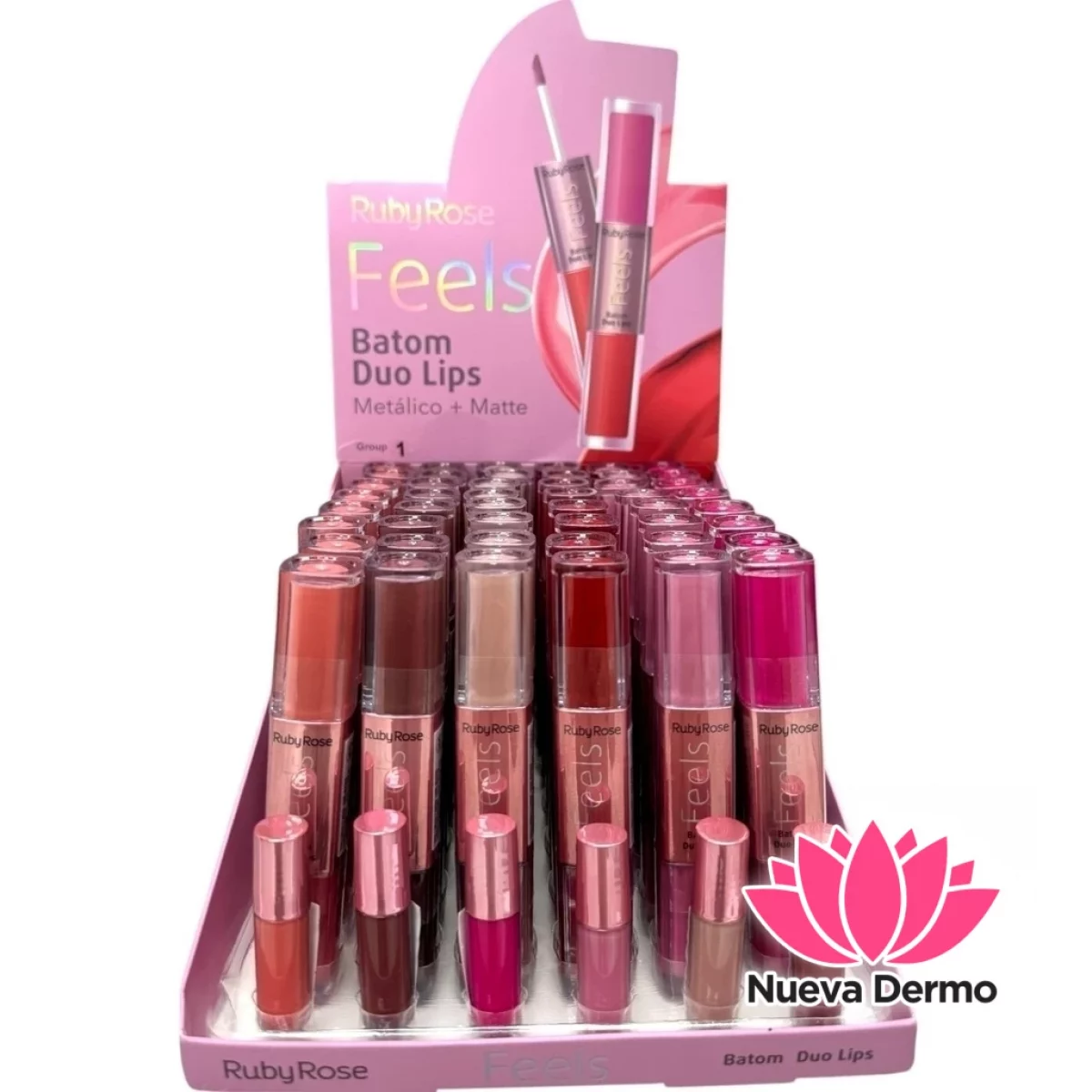 RUBY ROSE BATOM DUO LIPS MATELICO+MATTE HB-8225