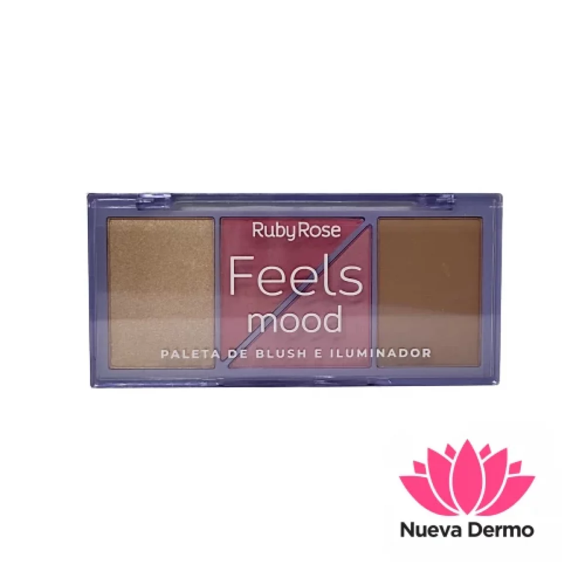 RUBY ROSE PALETA BLUSH E ILUMINADOR FEELS MOOD HB-7529/1