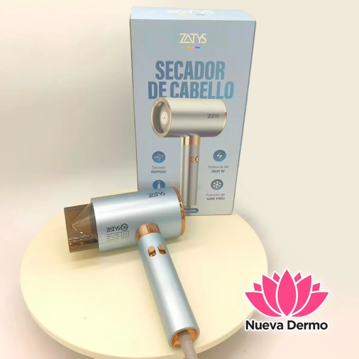 SECADOR DE CABELLO CELESTE 1800 WATS – ZATYS