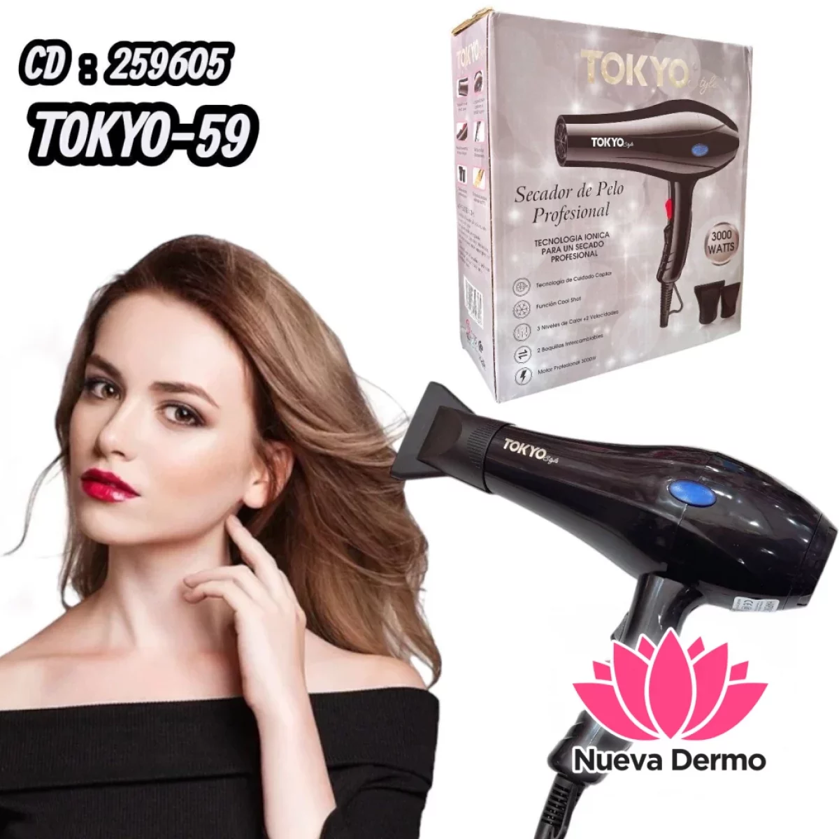 SECADOR DE PELO TOKYO-59 CD: 259605