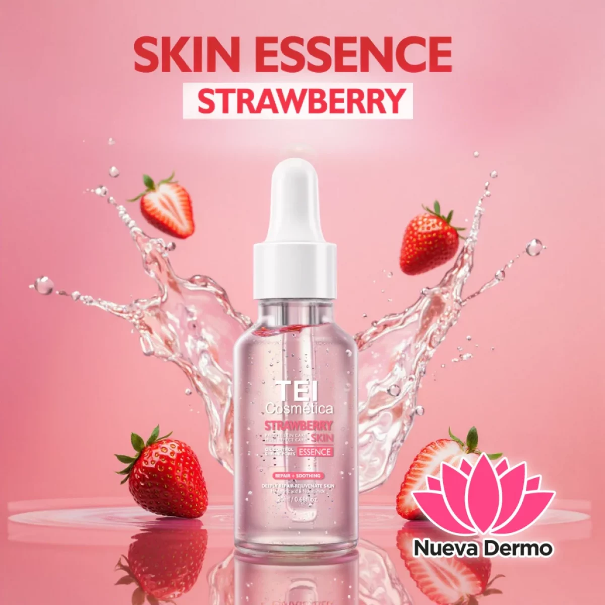 SÉRUM DE FRUTILLA CON ÁCIDO HIALURONICO Y NIACINAMIDA – TEI
