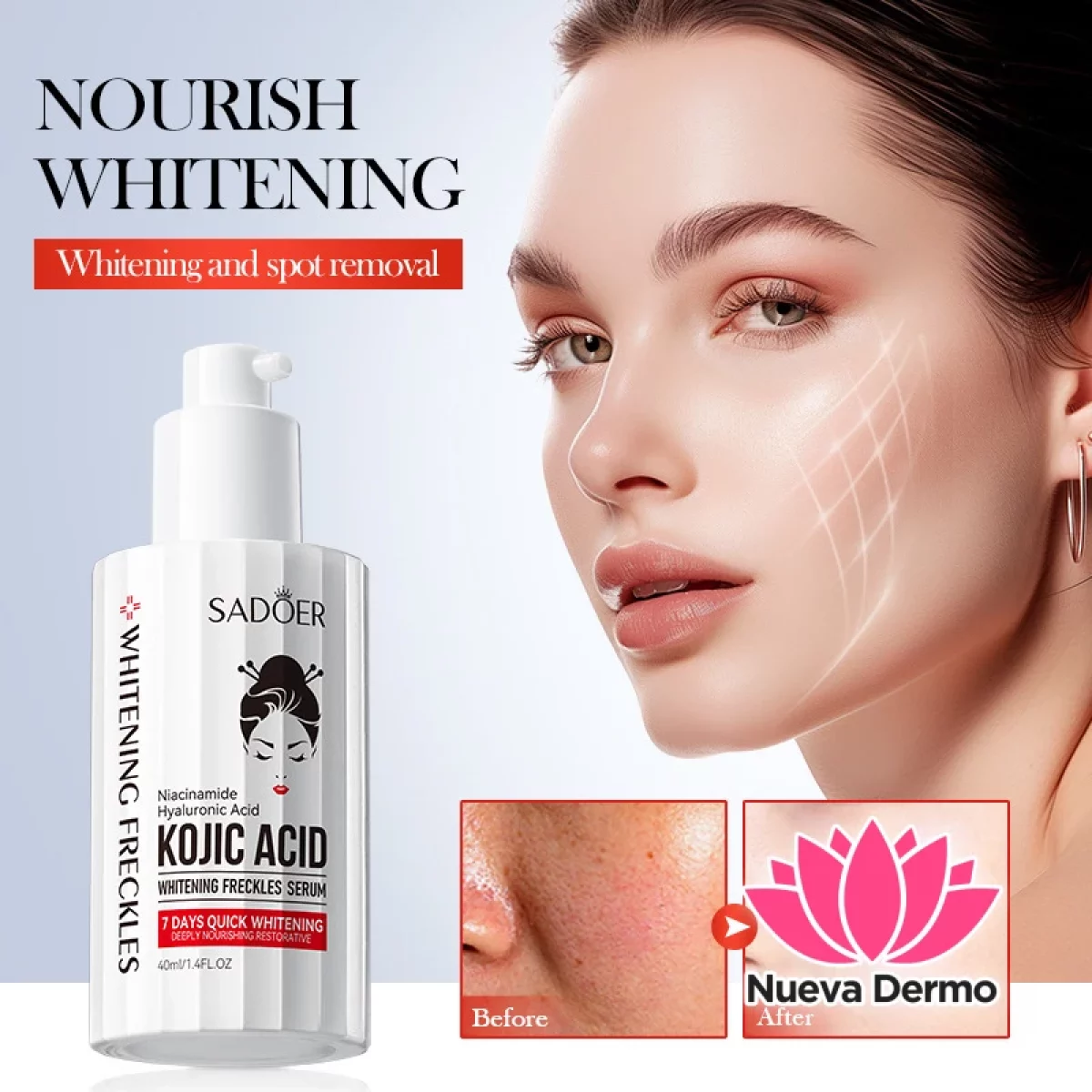 Serum Facial Acido Kojico Blanqueador Hidratante Reparador 40ML 10391
