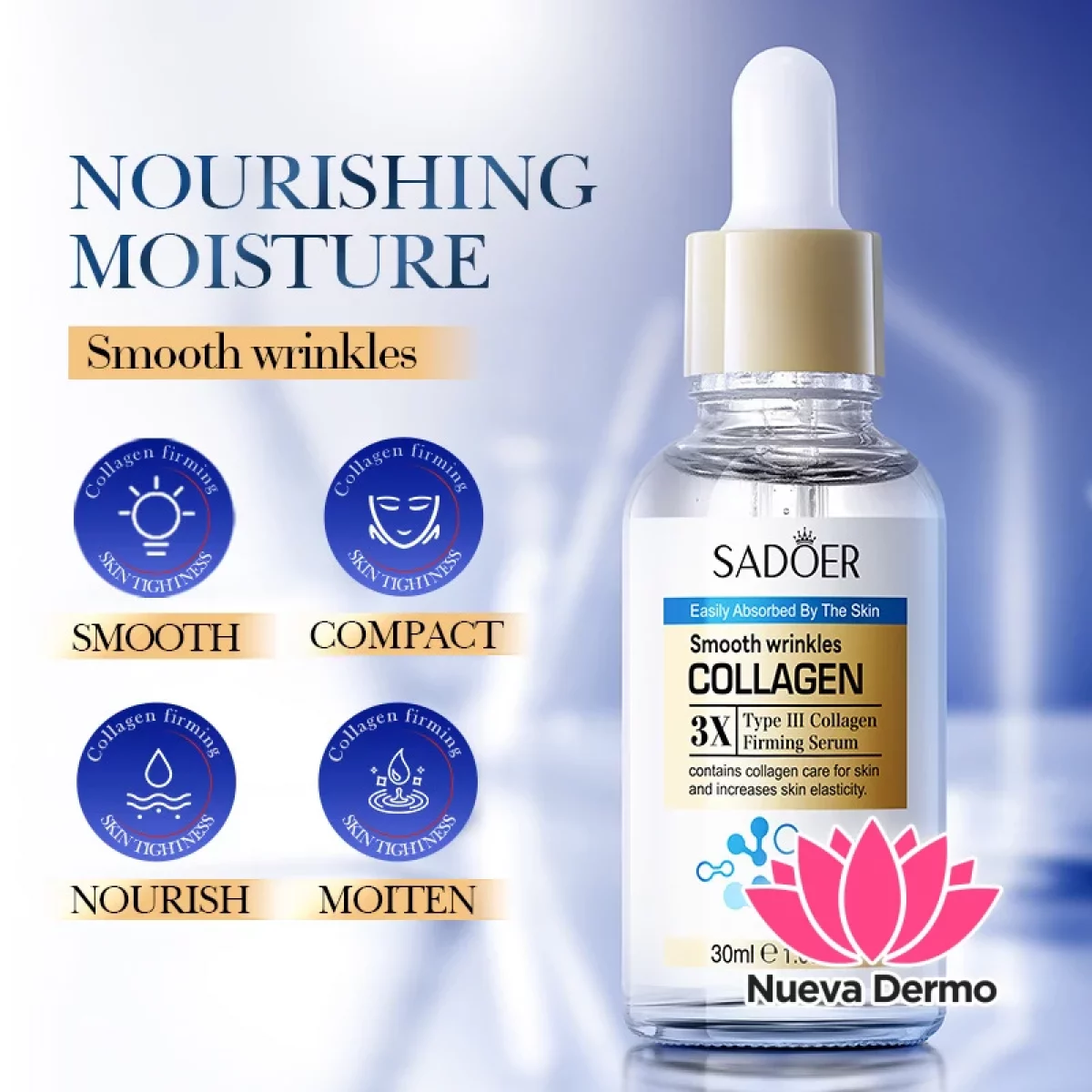Serum Facial Colageno Tipo Iii Reafirmante Hidratante Alisa Lineas