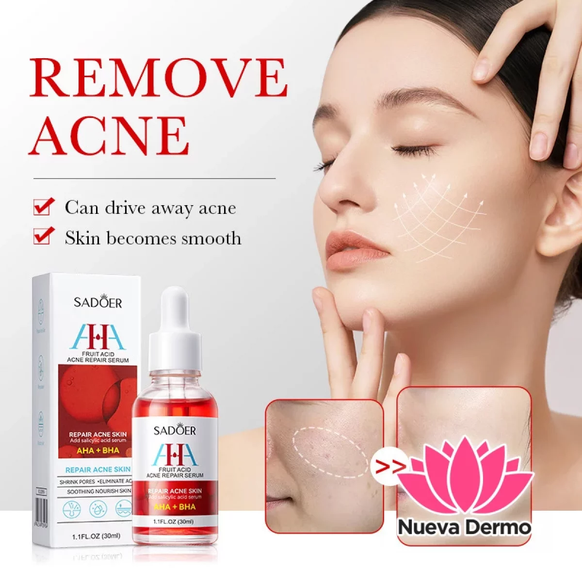 Serum Facial con Acidos Exfoliantes Hidratante Antiimperfecciones 30ML 39934