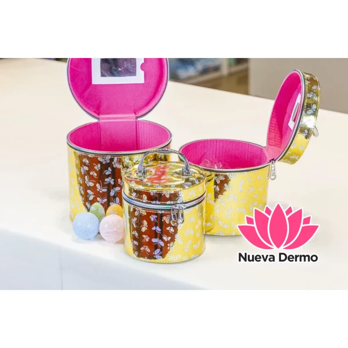 SET 3 COFRE CILINDRO TORNASOL MARIPOSA #8028 78028-1