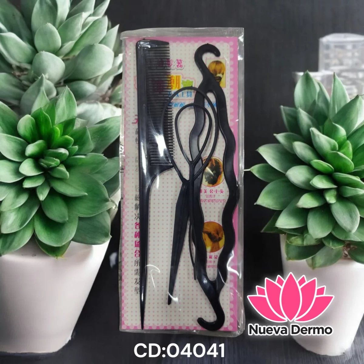 SET 4 PIEZAS PARA PEINADOS CD:04041/HT-1455