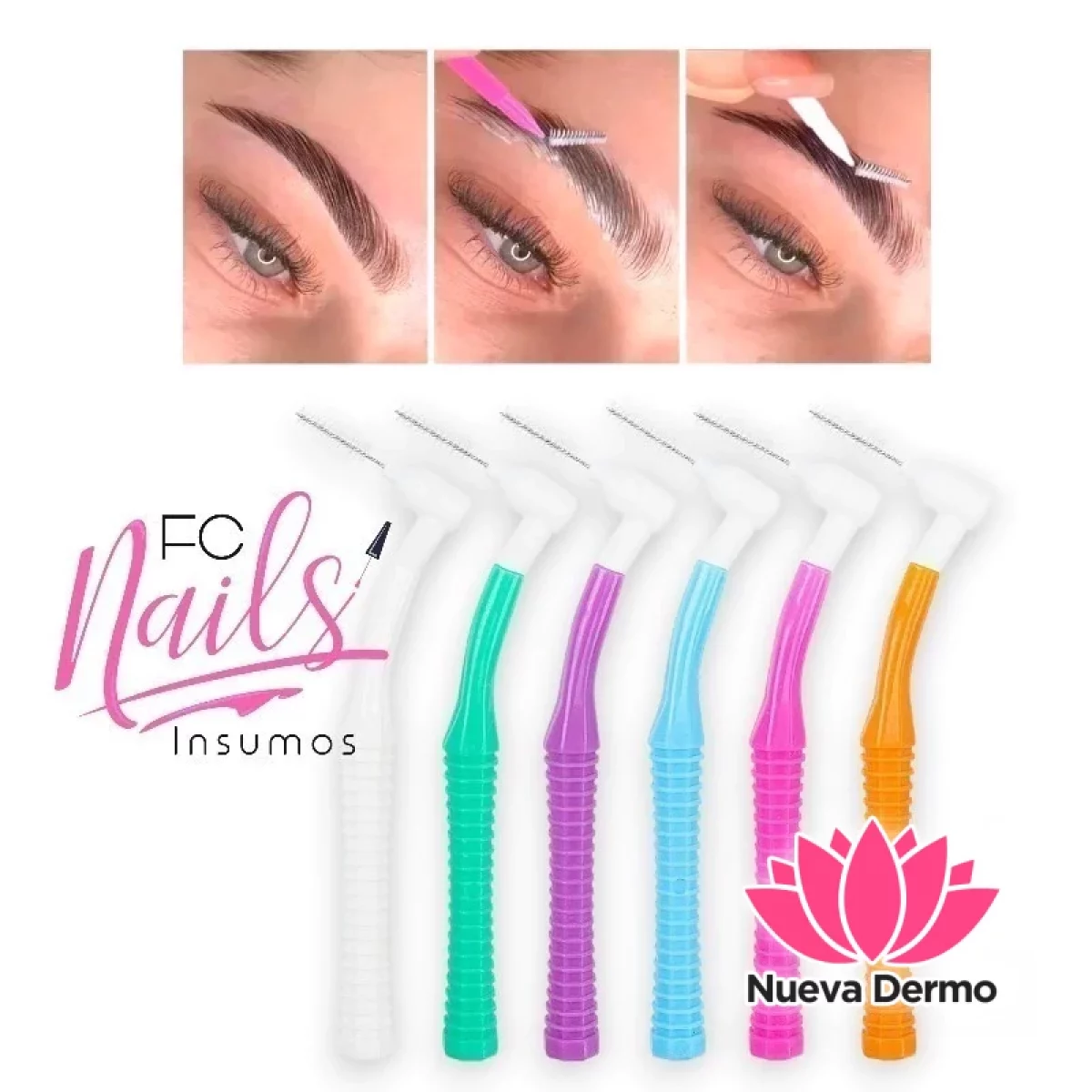 Set 6 Cepillos Curvos para Laminado de Cejas