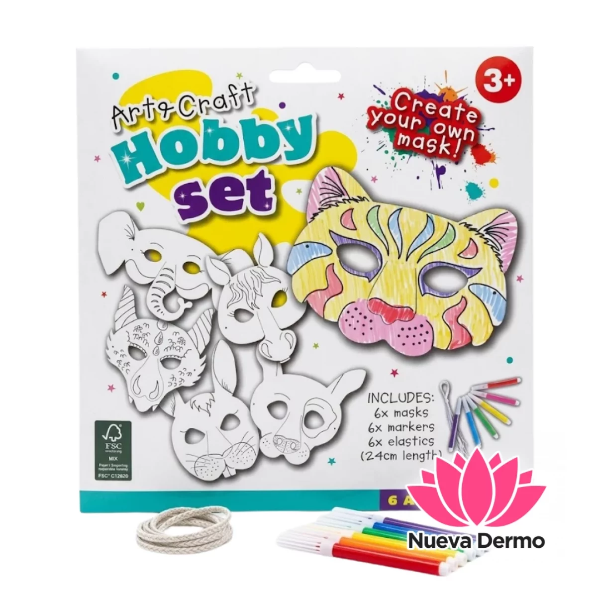 Set Creativo De Máscaras De Papel De Animales Y Fibras