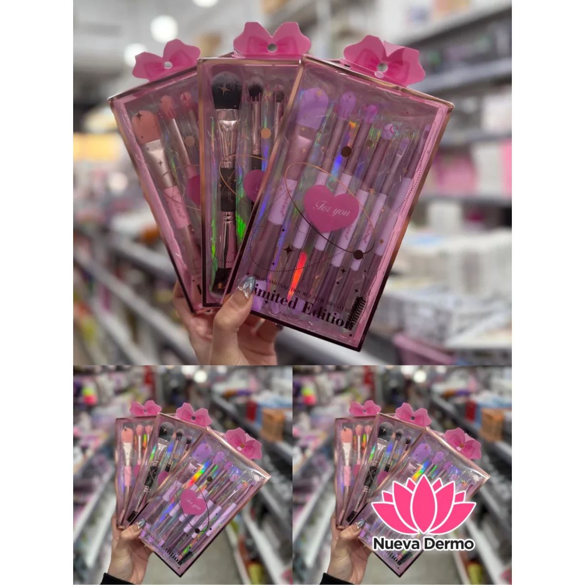 SET DE BROCHA PARA MAQUILLAJE DOBLE