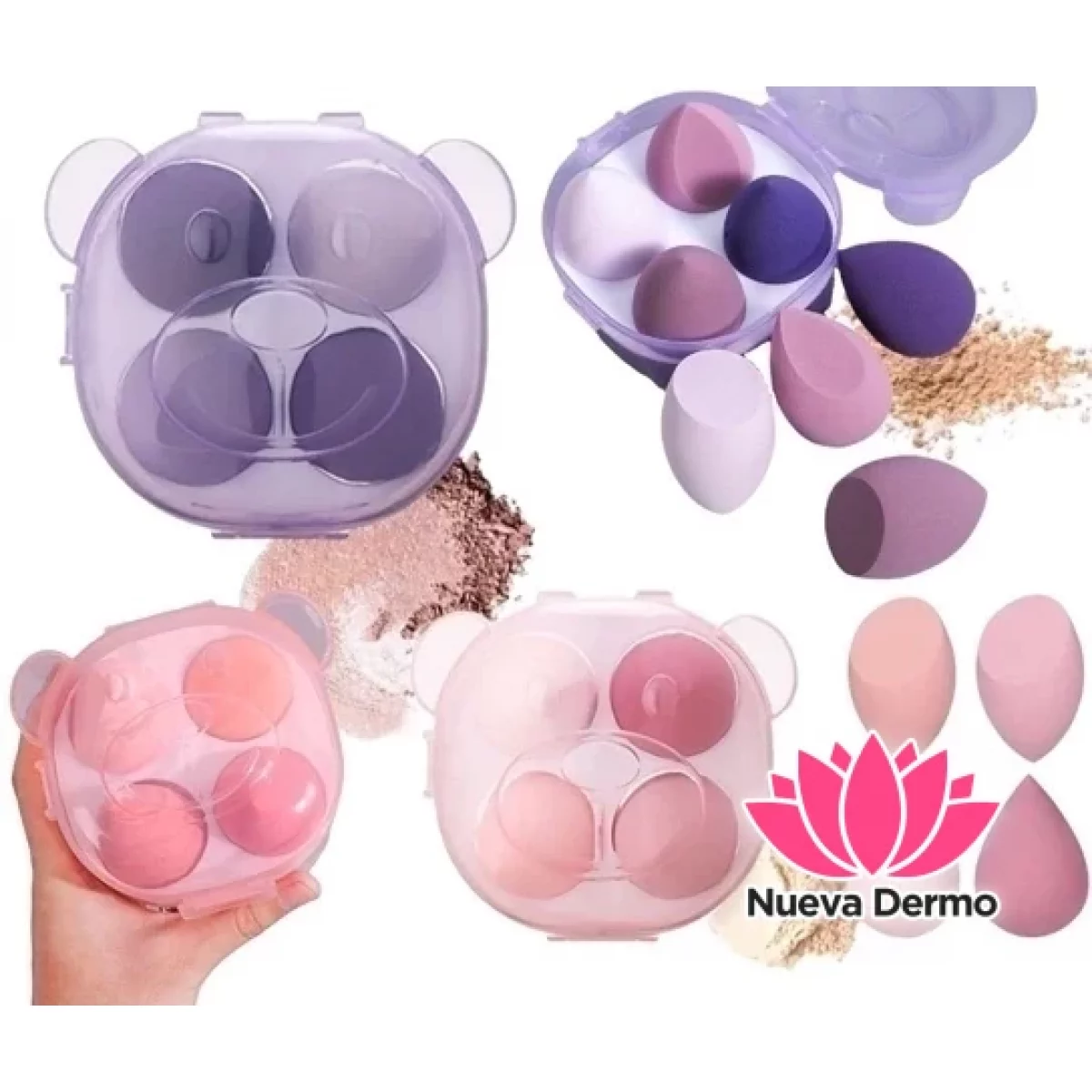 SET DE ESPONJAS PARA MAQUILLAJE X3U