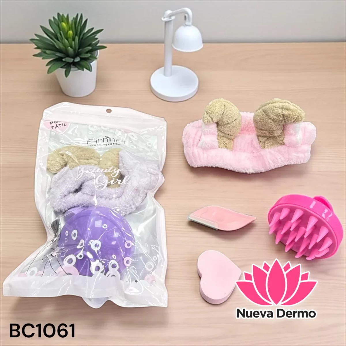 SET VINCHA+CEPILLO+ESPONJA BC1061