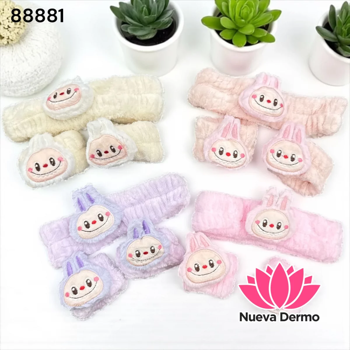 SET VINCHAS CON MUÑEQUERA PARA MAQUILLAJES NAEZ 88881