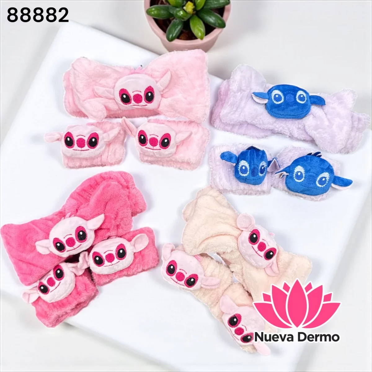 SET VINCHAS CON MUÑEQUERA PARA MAQUILLAJES NAEZ 88882