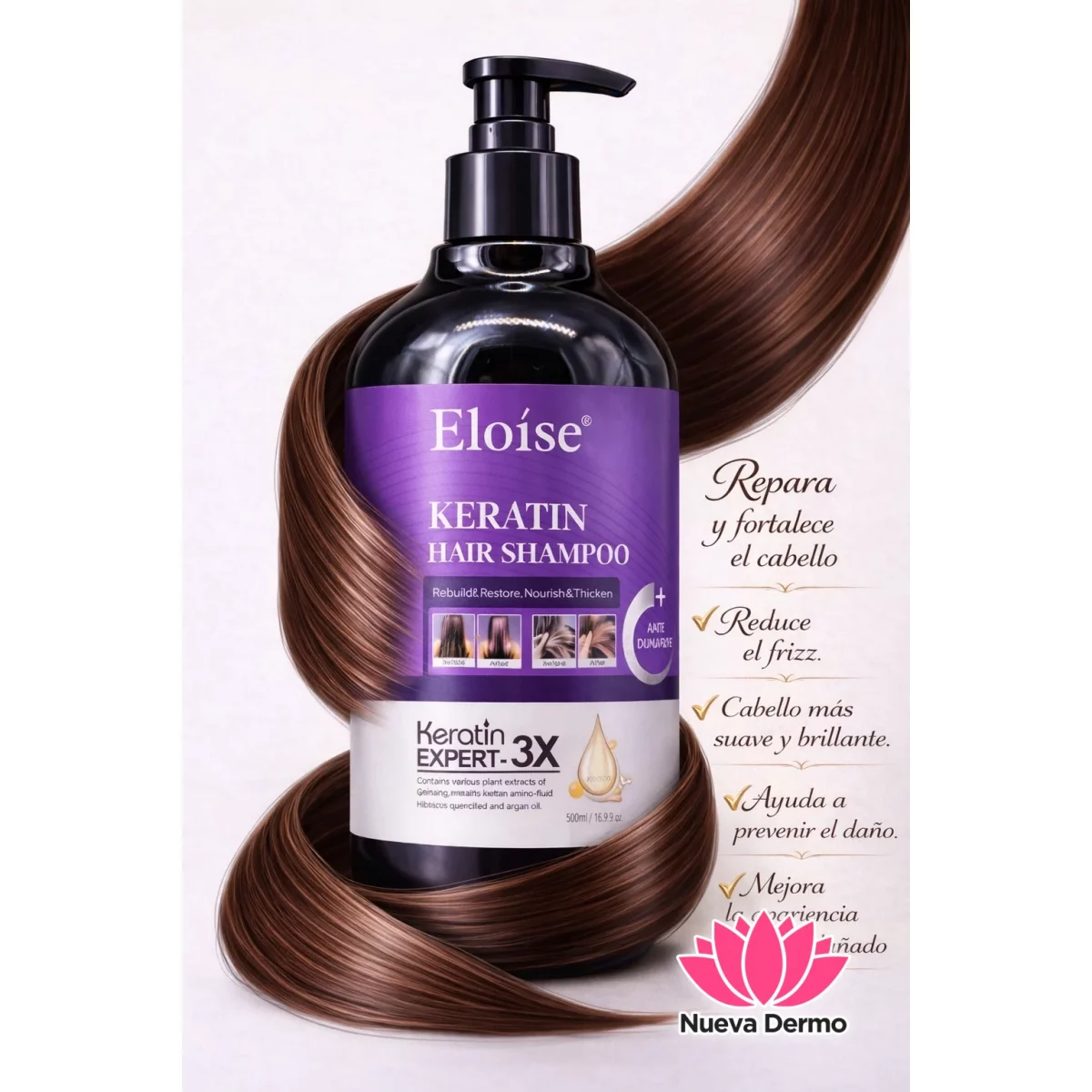 Shampoo de keratina EXPERT-3X 500ml ELOISE PYCT25014/10953