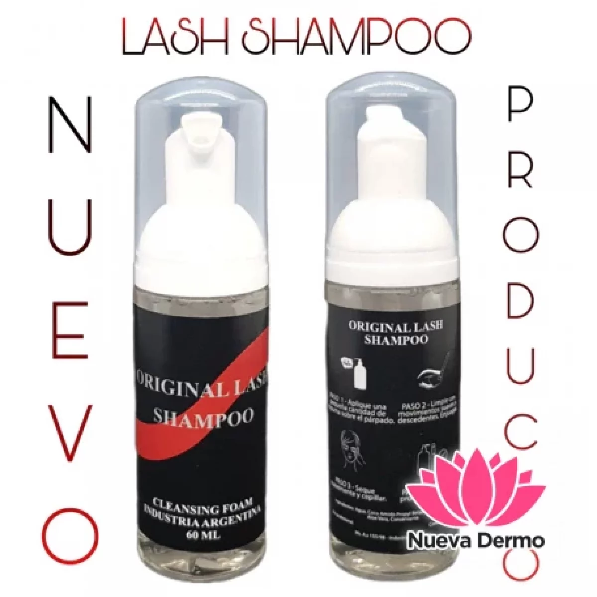 SHAMPOO LASH ESPUMA DE LIMPIEZA PARA PESTAÑAS Y CEJAS 60ML