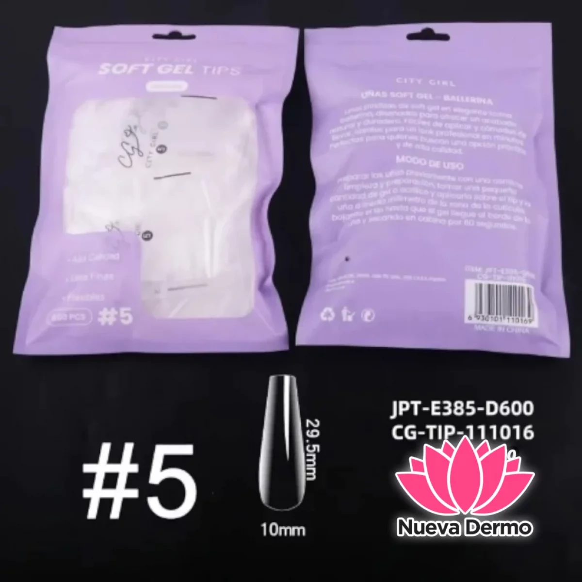 SOFT GEL TIPS COFFIN #5 CITY GIRL CD: 110169