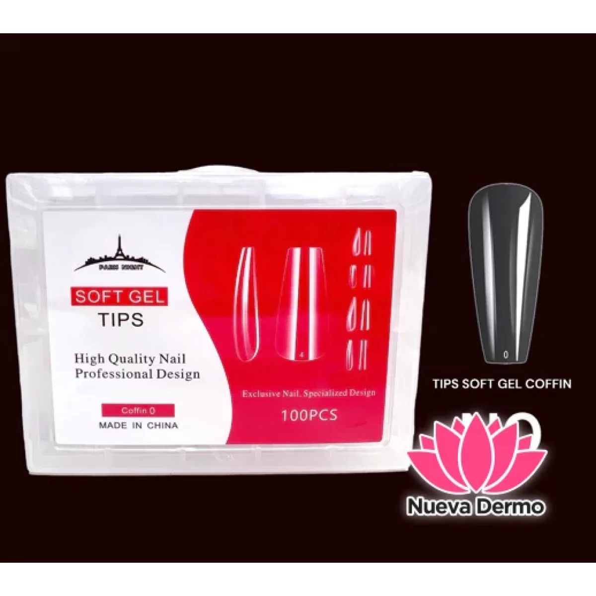 SOFT GEL TPIS COFFIN X100PCS PARIS NIGHT NUMERO NO-NOO