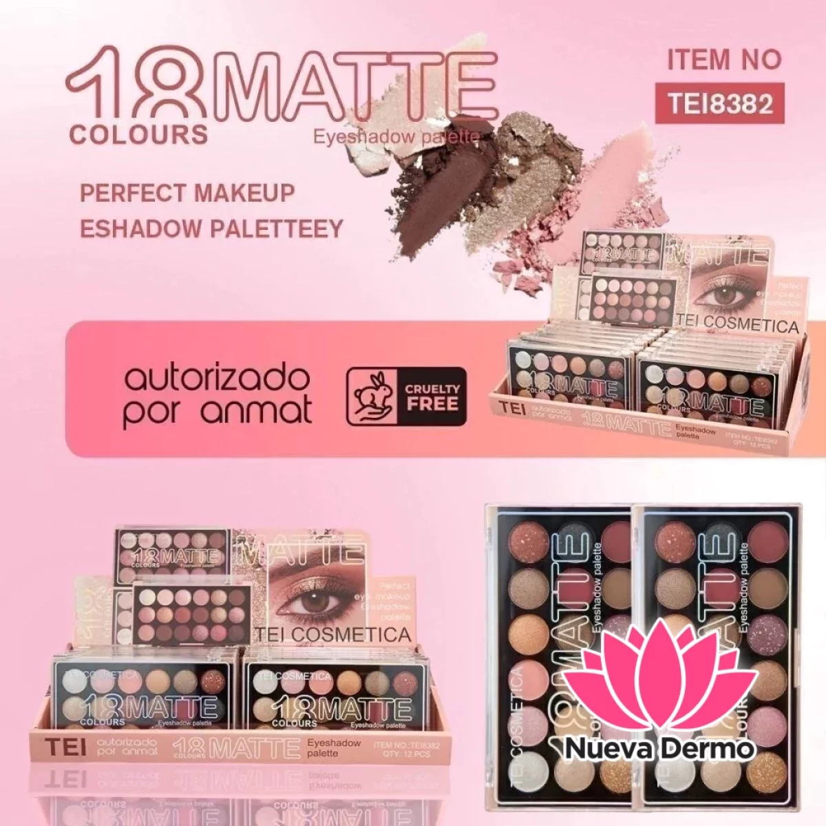 Sombra 18 colores matte Tei #8382