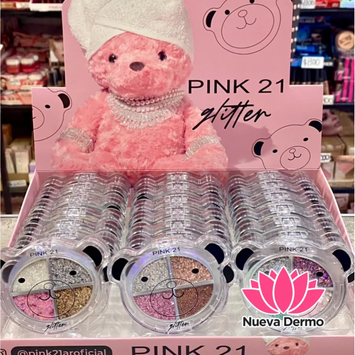 Sombra glitter 4 colores paleta Pink 21